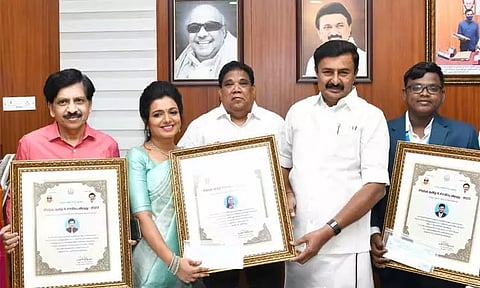 சிறந்த தமிழ் உச்சரிப்புக்கான விருதுகள் - அமைச்சர் மு.பெ.சாமிநாதன் வழங்கினார்