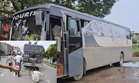 நேபாளத்தில் இந்திய சுற்றுலா பயணிகளை ஏற்றிச்சென்ற பஸ் மீது தாக்குதல்; பலர் காயம்