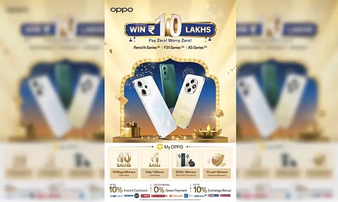 OPPO India வழங்கும் பண்டிகை கால விற்பனை! 10 அதிர்ஷ்டசாலி வாடிக்கையாளர்களுக்கு ரூ.10 லட்சம் பரிசு..!