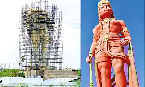 ராமேசுவரத்தில் 108 அடி உயர ஆஞ்சநேயர் சிலை அமைக்கும் பணி தீவிரம்