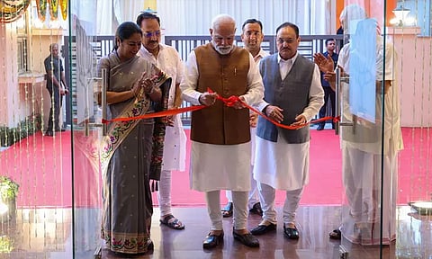 பாஜகவின் புதிய கட்டிடத்தை திறந்து வைத்தார் பிரதமர் மோடி