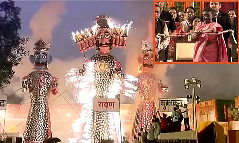 வடமாநிலங்களில் தசரா பண்டிகை கோலாகலம்... ராவணன் உருவ பொம்மைகளை எரித்து கொண்டாட்டம்