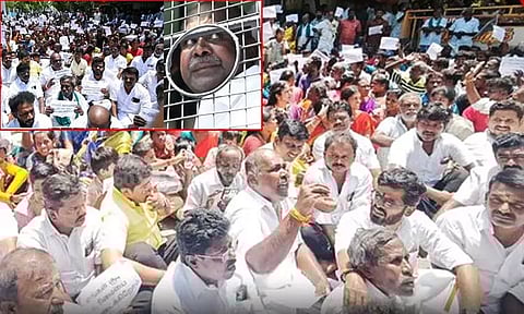 கல்குவாரிக்கு எதிராக போராட்டம்; அதிமுக முன்னாள் அமைச்சர் ஆர்.பி. உதயகுமார் கைது