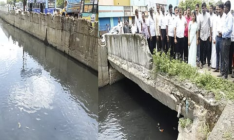 தண்டையார்பேட்டையில் தடுப்புச் சுவர் கட்டும் பணி: மேயர் பிரியா ஆய்வு