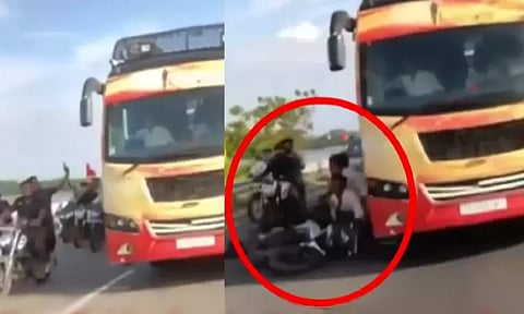 த.வெ.க. தலைவர் விஜய்யின் பிரசார பஸ் ஓட்டுநர் மீது போலீசார் வழக்குப்பதிவு