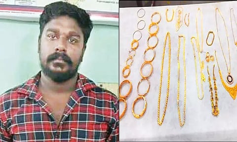 பெண்ணின் வீட்டில் கொள்ளையடித்த பிரபல கொள்ளையன் கைது: 77 பவுன் நகைகள் மீட்பு