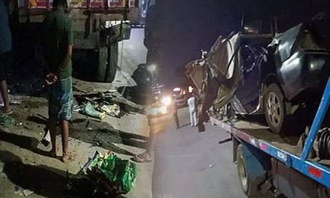 கோவையில் ஜி.டி. நாயுடு மேம்பாலம் அருகே லாரி மீது கார் மோதி விபத்து: 3 பேர் உயிரிழப்பு