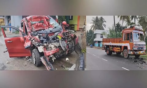 தஞ்சாவூர்: கார்-லாரி நேருக்கு நேர் மோதிய விபத்தில் தம்பதி பலி