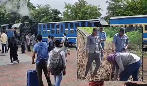 வடகிழக்கு பருவமழையால் ஊட்டி மலை ரெயில் பாதையில் மண்சரிவு