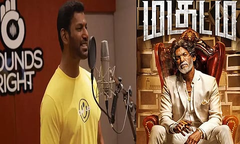 “மகுடம்” படத்திற்கான டப்பிங் பணியில் விஷால்