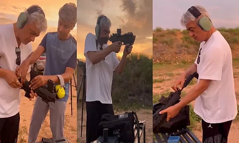 துப்பாக்கி சுடும் பயிற்சியில் நடிகர் அஜித்... வைரலாகும் வீடியோ