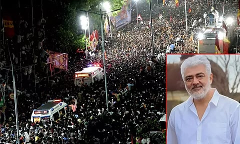 கரூர் சம்பவத்திற்கு ஒருவர் மட்டுமே பொறுப்பல்ல: நடிகர் அஜித்குமார் கருத்து