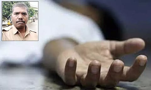 பிறந்தநாள் அன்று சோகம்: சுடுகாட்டில் போலீஸ் ஏட்டு தீக்குளித்து தற்கொலை