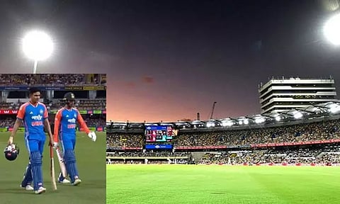 மோசமான வானிலை: இந்தியா - ஆஸ்திரேலியா டி20 ஆட்டம் பாதியில் நிறுத்தம்