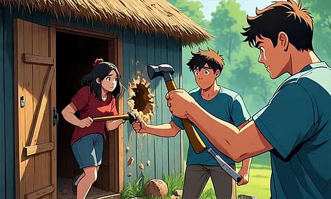 திசையன்விளை அருகே இளம்பெண் வீட்டு ஓட்டை பிரித்து உள்ளே குதிக்க முயன்ற வாலிபர்கள்