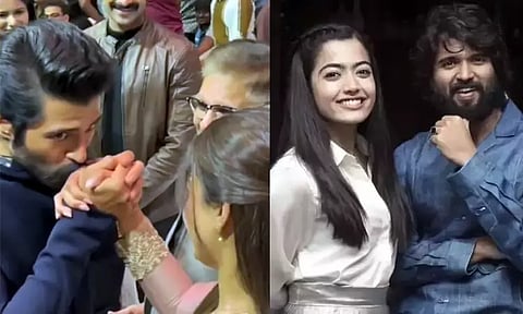 "தி கேர்ள் பிரண்ட்" பட விழாவில் ராஷ்மிகாவை முத்தமிட்ட விஜய் தேவரகொண்டா