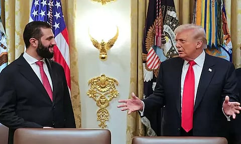 உங்களுக்கு எத்தனை மனைவிகள்? டிரம்ப்-சிரிய அதிபர் சந்திப்பில் நகைச்சுவை தருணங்கள்... வைரலான வீடியோ