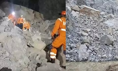 உத்தரபிரதேசத்தில் கல்குவாரியில் பாறைகள் சரிவு - 15 பேரின் நிலை என்ன?