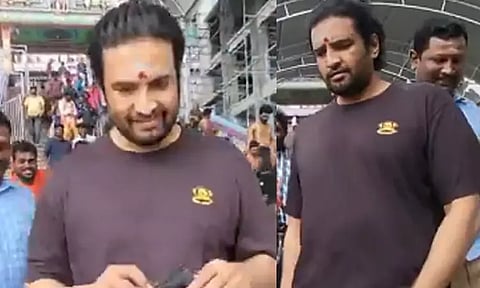 Actor Santhanam had darshan of Lord murugan at Maruthamalai