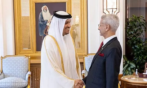 கத்தார் பிரதமருடன் வெளியுறவுத்துறை மந்திரி ஜெய்சங்கர் சந்திப்பு