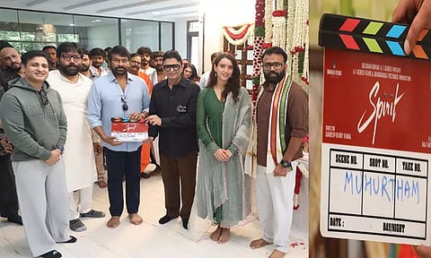 பிரபாஸின் “ஸ்பிரிட்” படப்பிடிப்பை தொடங்கி வைத்த சிரஞ்சீவி