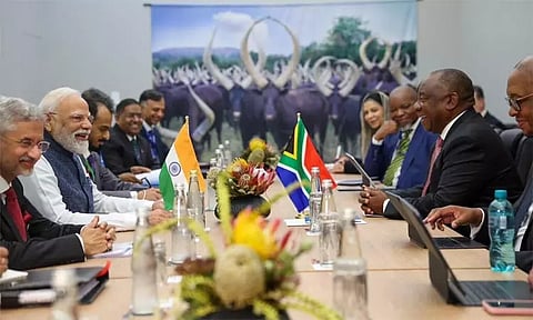 பிரதமர் மோடி - தென் ஆப்பிரிக்க அதிபர் பேச்சுவார்த்தை