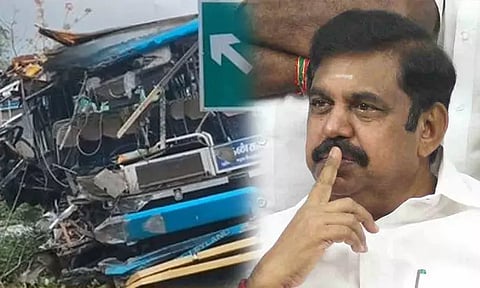 தென்காசி பேருந்து விபத்து: உயிரிழந்தோர் குடும்பத்தினருக்கு எடப்பாடி பழனிசாமி இரங்கல்