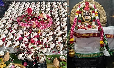 நாமக்கல்: பொத்தனூர் பசுபதீஸ்வரர் ஆலயத்தில் 108 வலம்புரி சங்காபிஷேகம்