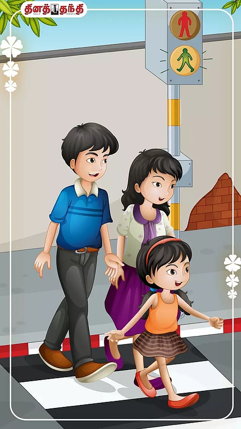 குழந்தைகளுக்கு கற்றுத்தர வேண்டிய சாலைப்பாதுகாப்பு விதிகள்.!!