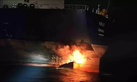ரஷிய . எண்ணெய் கப்பல் மீது உக்ரைன் டிரோன் தாக்குதல்