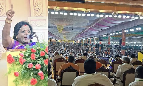 தி.மு.க. செங்கல்லை எடுத்தது; நாங்கள் செங்கோலை எடுப்போம் - தமிழிசை சவால்