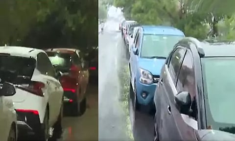 தொடர் மழை.. மேம்பாலத்தை கார் பார்க்கிங்காக மாற்றும் சென்னை மக்கள்.!