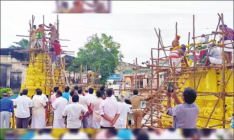ஆரணி வேதபுரீஸ்வரர் கோவில் கும்பாபிஷேகம்: எம்.பி., எம்.எல்.ஏ. பங்கேற்பு