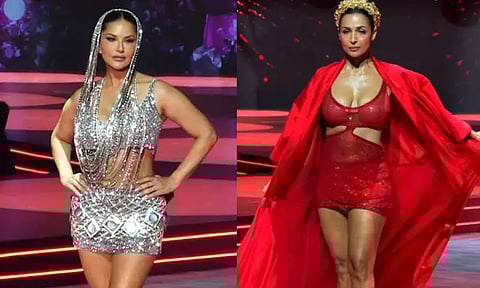 பேஷன் ஷோவில் பார்வையாளர்களை கவர்ந்த சன்னி லியோன், மலைக்கா அரோரா