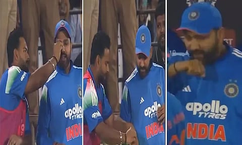 ரோகித் சர்மாவிடம் கண் இமை முடியை கொடுத்து மேஜிக் செய்ய வைத்த ரிஷப் பண்ட்.. வைரலாகும் வீடியோ