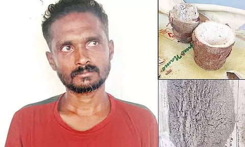 மரவள்ளி கிழங்கால் நாட்டு வெடிகுண்டு தயாரித்தவர் கைது
