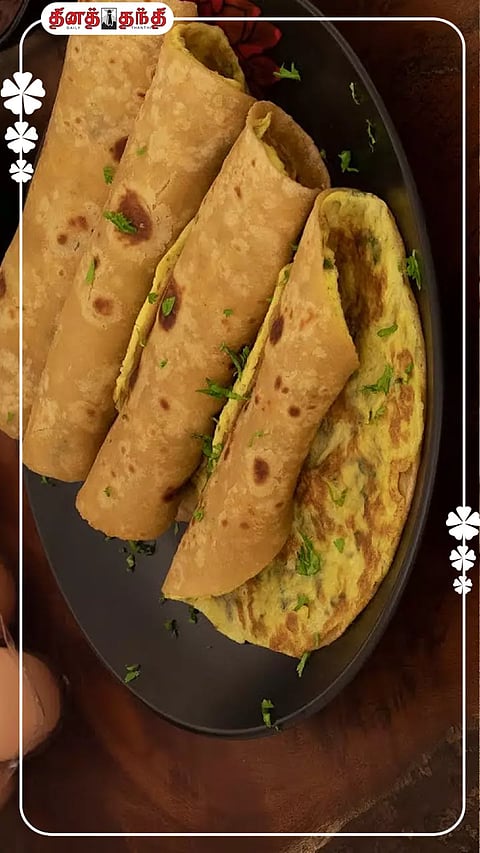 குழந்தைகளுக்கு பிடித்த சுவையான முட்டை சப்பாத்தி.!!