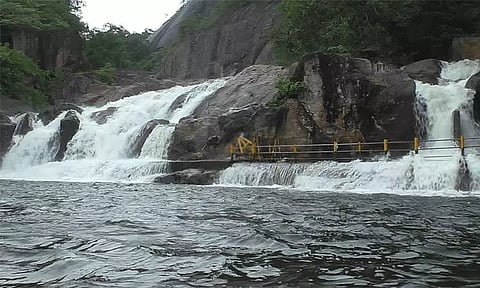 மணிமுத்தாறு அருவியில் நீர்வரத்து அதிகரிப்பு: சுற்றுலா பயணிகள் குளிக்க தடை