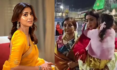 திருப்பதி ஏழுமலையான் கோவிலில் நடிகை ஸ்ரேயா குடும்பத்துடன் சாமி தரிசனம்