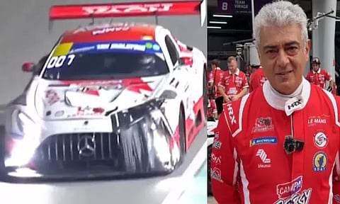 மலேசிய கார் பந்தயம் - ரேஸ் தொடங்கிய சில நிமிடங்களில் பழுதான அஜித் கார்