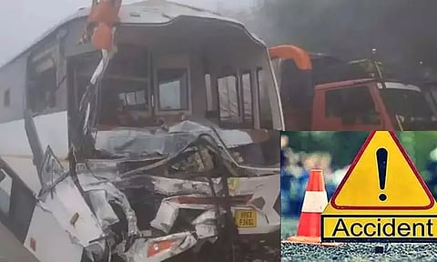 அரியானா: கடும் பனிமூட்டத்தால் அடுத்தடுத்து மோதிய பஸ்கள் - பலர் காயம்