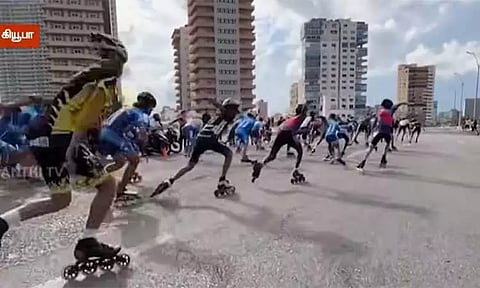 கியூபா தலைநகரின் 506-வது ஆண்டு கொண்டாட்டம் - 42 கி.மீ. ஸ்கேட்டிங் மாரத்தானில் அசத்திய சிறுவர்கள்