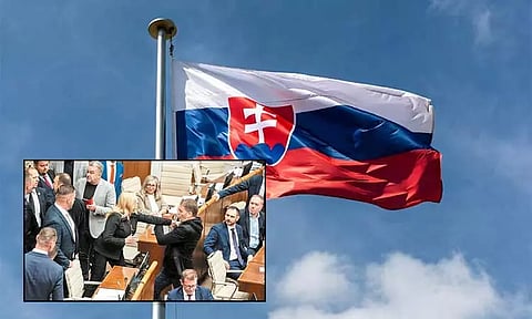 மசோதா மீதான விவாதத்தின்போது எம்.பி.க்கள் மோதல் - ஸ்லோவேகியா நாடாளுமன்றத்தில் பரபரப்பு