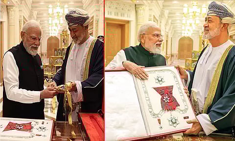 பிரதமர் மோடிக்கு ஓமன் நாட்டின் உயரிய விருது வழங்கி கவுரவம்