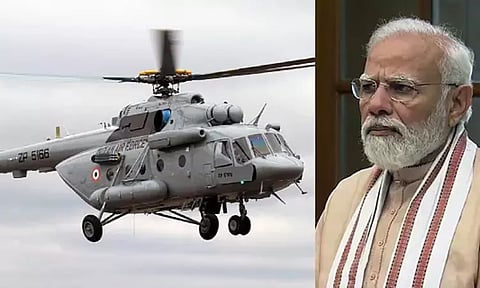 கடும் பனிமூட்டம்: தரையிறங்க முடியாமல் திரும்பிய பிரதமரின் ஹெலிகாப்டர்