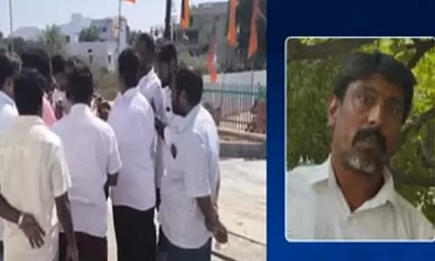 நயினார் நாகேந்திரனுக்கு வாங்கிய சால்வையை தீவைத்து எரிக்க முயன்ற பாஜக நிர்வாகி: கிருஷ்ணகிரியில் பரபரப்பு