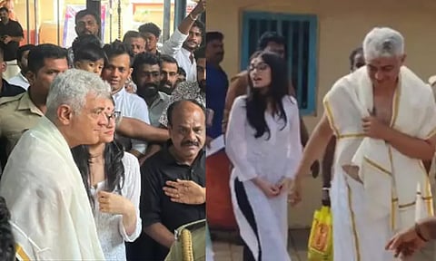 Ajith in Kerala... He visited the Oottukulangara temple in Palakkad with his daughter