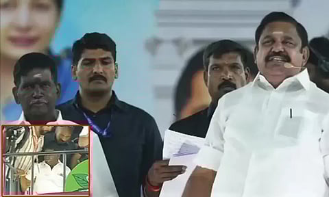 மயங்கி விழுந்த மாவட்டச் செயலாளர் - எடப்பாடி பழனிசாமியின் பரப்புரையில் பரபரப்பு