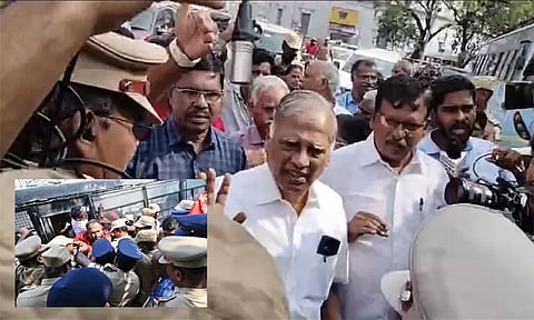 அமெரிக்க அரசை கண்டித்து மார்க்சிஸ்ட் கம்யூனிஸ்டு கட்சியினர் சென்னை அமெரிக்க தூதரகம் முன்பு ஆர்ப்பாட்டம்