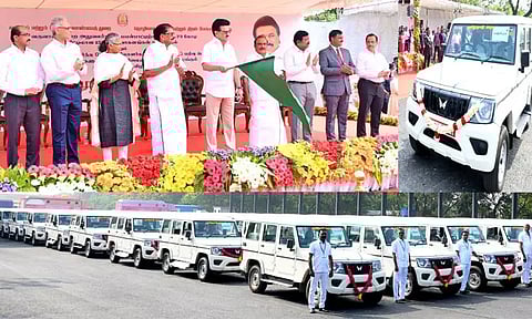 வருவாய் மற்றும் பேரிடர் மேலாண்மைத் துறைக்கு 155 புதிய வாகனங்கள்: மு.க.ஸ்டாலின் தொடங்கி வைத்தார்